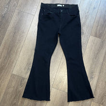 Load image into Gallery viewer, Size 30 A Loves A Boutique Black Denim Raw Hem Bell Bottom Flare Jeans
