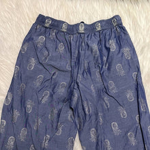 Load image into Gallery viewer, Small Victoria’s Secret Blue &amp; Silver Pineapple Pajama Sleep Comfy Pants
