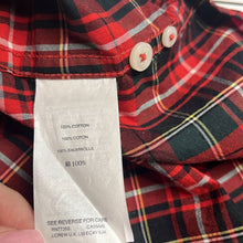 Load image into Gallery viewer, Small J. Crew Mens Red Green Plaid Cotton Button Up Shirt

