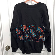 Load image into Gallery viewer, Size XL Hanes Vintage Black Western Tribal Aztec Sweatshirt
