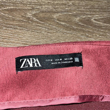 Load image into Gallery viewer, Medium Zara Thin Corduroy Mauve Pink Ruched Mini Skirt
