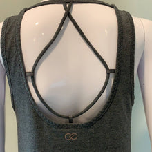 Load image into Gallery viewer, Size Small Calia Stay The Oath Charcoal Gray Criss Cross Tank
