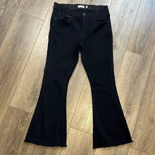 Load image into Gallery viewer, Size 30 A Loves A Boutique Black Denim Raw Hem Bell Bottom Flare Jeans
