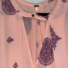 Load image into Gallery viewer, Medium Free People Peach &amp; Purple Tree Swing Tunic Keyhole Dress
