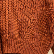 Load image into Gallery viewer, Small Kendall &amp; Kylie Burnt Orange Distressed Crop Sweater
