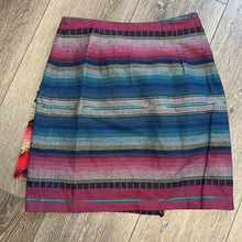 Load image into Gallery viewer, Size 5 Tracy Evans Limited Vintage Western Stripe Wrap Mini Skirt

