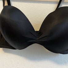Load image into Gallery viewer, Size 36DD Cacique Max Boost Plunge Black Satin Push Up Bra
