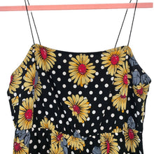 Load image into Gallery viewer, Sz 4 ASOS Black &amp; White Polka Dot Sunflower Jump Suit
