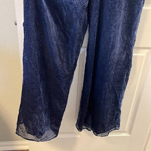 Load image into Gallery viewer, Size 6 Anthropologie Elevenses Navy Blue Velvet Halter Neck Jumpsuit
