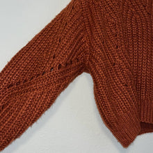Load image into Gallery viewer, Small Kendall &amp; Kylie Burnt Orange Distressed Crop Sweater
