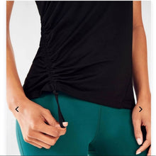 Load image into Gallery viewer, Size Medium Fabletics Black Ruched Side Mesh Tank Top
