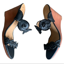 Load image into Gallery viewer, Size 8 Jack Rogers Black Strap Sandal Wedge
