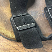 Load image into Gallery viewer, Size 11 Birkenstock Black Arizona Suede Leather Double Strap Buckle Sandals
