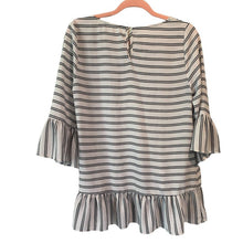 Load image into Gallery viewer, Size Small Black &amp; White Stripe Ruffle Top
