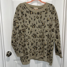 Load image into Gallery viewer, Large Easel Neutral Tone Leopard Animal Print Long Sleeve Sweater
