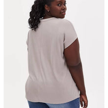 Load image into Gallery viewer, Size 1X Torrid Plus Beige CUPRO KEYHOLE DOLMAN TEE Shirt
