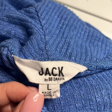 Load image into Gallery viewer, Large Jack By BB Dakota Blue Creature of Comfort Rib Knit Cowl Neck Shirt

