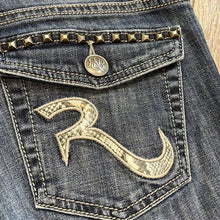 Load image into Gallery viewer, Size 8 Rock &amp; Republic Kasandra Studded Embroidered Cowgirl Western Boot Cut Jeans
