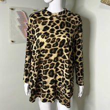 Load image into Gallery viewer, Size Large MOA USA Long Sleeve Leopard High Neck Tunic Top
