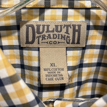 Load image into Gallery viewer, XL Duluth Trading Co Yellow Plaid Long Sleeve Button Up Shirt

