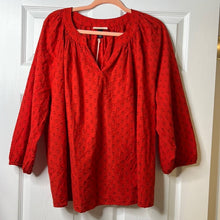 Load image into Gallery viewer, Size XXL Universal Thread NWT Bright Red V-Neck Peasant Style 3/4 Sleeve Top
