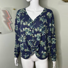 Load image into Gallery viewer, Size Medium Urban Outfitters Waffle Knit V-Neck Button Front Tie Top
