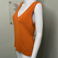Load image into Gallery viewer, Size XL Lafayette 148 NWT Orange Stretchy V-Neck Ribbed Tank Top
