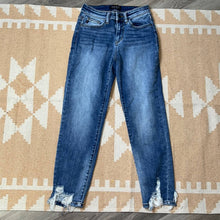 Load image into Gallery viewer, Size 25 Judy Blue High Waisted Distressed Frayed Hem Skinny Jeans
