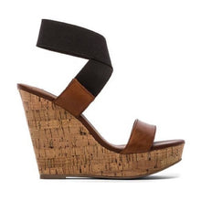 Load image into Gallery viewer, Size 6.5 Steve Madden Roper Platform Cork Wedge Heels
