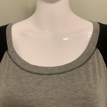 Load image into Gallery viewer, Size 3XL Torrid Black &amp; Gray Raglan Skater Dress
