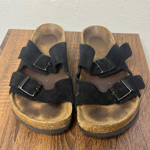 Load image into Gallery viewer, Size 11 Birkenstock Black Arizona Suede Leather Double Strap Buckle Sandals
