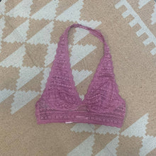Load image into Gallery viewer, Size Small Victoria's Secret Mauve Pink Lace Halter Bralette
