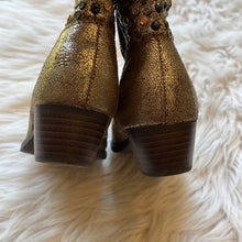 Load image into Gallery viewer, Kids Size 1 Frye Deborah Studded Gold Western Booties
