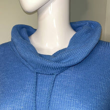 Load image into Gallery viewer, Large Jack By BB Dakota Blue Creature of Comfort Rib Knit Cowl Neck Shirt
