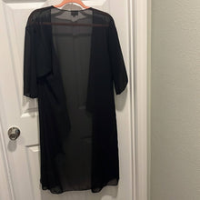 Load image into Gallery viewer, Small Lularoe Black Sheer Duster Overlay
