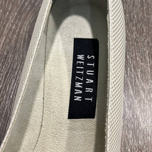Load image into Gallery viewer, Size 7.5 Stuart Weitzman Vintage Impala Square Toe Cream Rose Gold Block Heels
