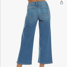 Load image into Gallery viewer, Size 29 Flying Monkey Vertical Pintuck Front Denim Blue Wide Leg Cropped Jeans
