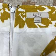 Load image into Gallery viewer, Size 10P Loft Mustard Gold Yellow Floral Pencil Skirt
