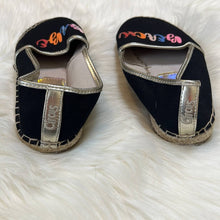 Load image into Gallery viewer, Size 7 Sam Edelman Circus Colorful Beach Babe Black Espadrille Slip On Shoes
