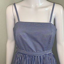 Load image into Gallery viewer, Size 6 J. Crew Garratt Tiered Ruffle Striped Cotton Poplin Maxi Dress
