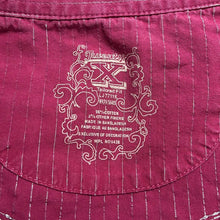 Load image into Gallery viewer, Large Wrangler Twenty X Magenta Silver Stripe Rhinestone Western Rodeo Button Up
