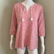 Load image into Gallery viewer, Petite Large Talbots Pink V Neck Tassel Sweater Top
