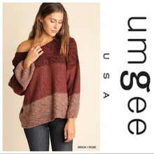 Load image into Gallery viewer, Small Umgee Chunky Knit Color Block Sweater
