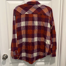 Load image into Gallery viewer, Medium Wrangler Retro Purple Orange Boyfriend Flannel Button Up Western Shirt
