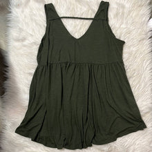Load image into Gallery viewer, Size 3X Torrid OLIVE FAUX WRAP BABYDOLL TANK Top

