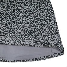 Load image into Gallery viewer, Size 4 Petite Loft Gray &amp; Black Leopard Mini Skirt
