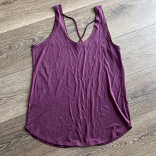 Load image into Gallery viewer, Small Garage Maroon Plum Purple Criss Cross Strapy Tank Top
