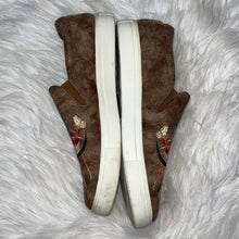 Load image into Gallery viewer, Size 9 Southern Fried Chics Western Boho Steer Flat Cow Skull Slip On Sneakers
