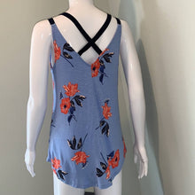 Load image into Gallery viewer, Medium Maurices NWOT Blue &amp; Orange Floral Criss Cross Tank Top
