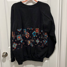 Load image into Gallery viewer, Size XL Hanes Vintage Black Western Tribal Aztec Sweatshirt
